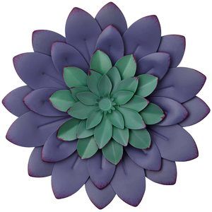 Succulent Metal Flowers Wall Decor – Purple, Hand Painted, 3d Flower Art😀
